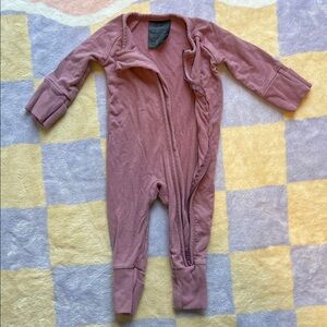 Little Sleepies NB footed sleeper in plum